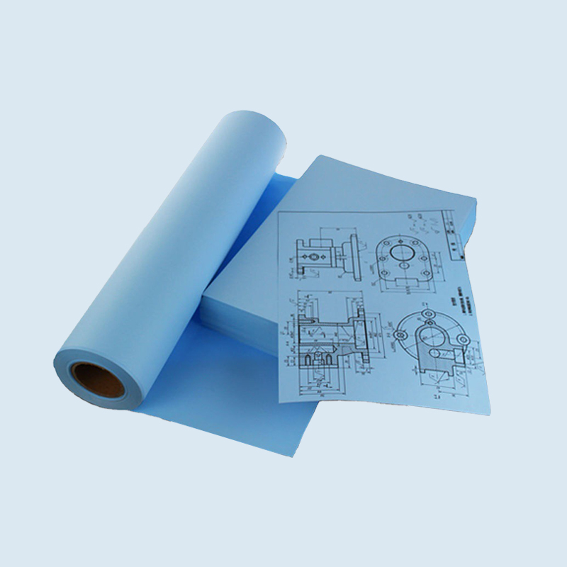 Lang lagringstid, mørkeblå ensidig CAD-plotterpapirrull 80g 1070mm*100m